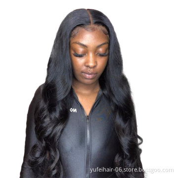 Wholesale HD lace front wig 180 Density body wave 100 Brazilian Virgin Hair closure human hair wigs for black women